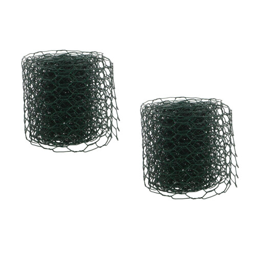 2Rouleaux Grillage Hexagonal Vert Durable Pour Fleurs