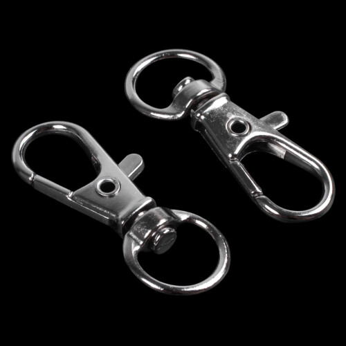 50Pcs Metal Clasp Swivel Trigger Clips Snap Hooks Key Ring Bags DIY  Silver