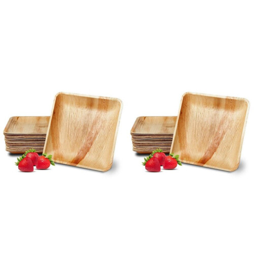 50 Disposable  Leaf Plates, 8inch(20cm) , Eco Friendly Biodegradable Compostable Plates