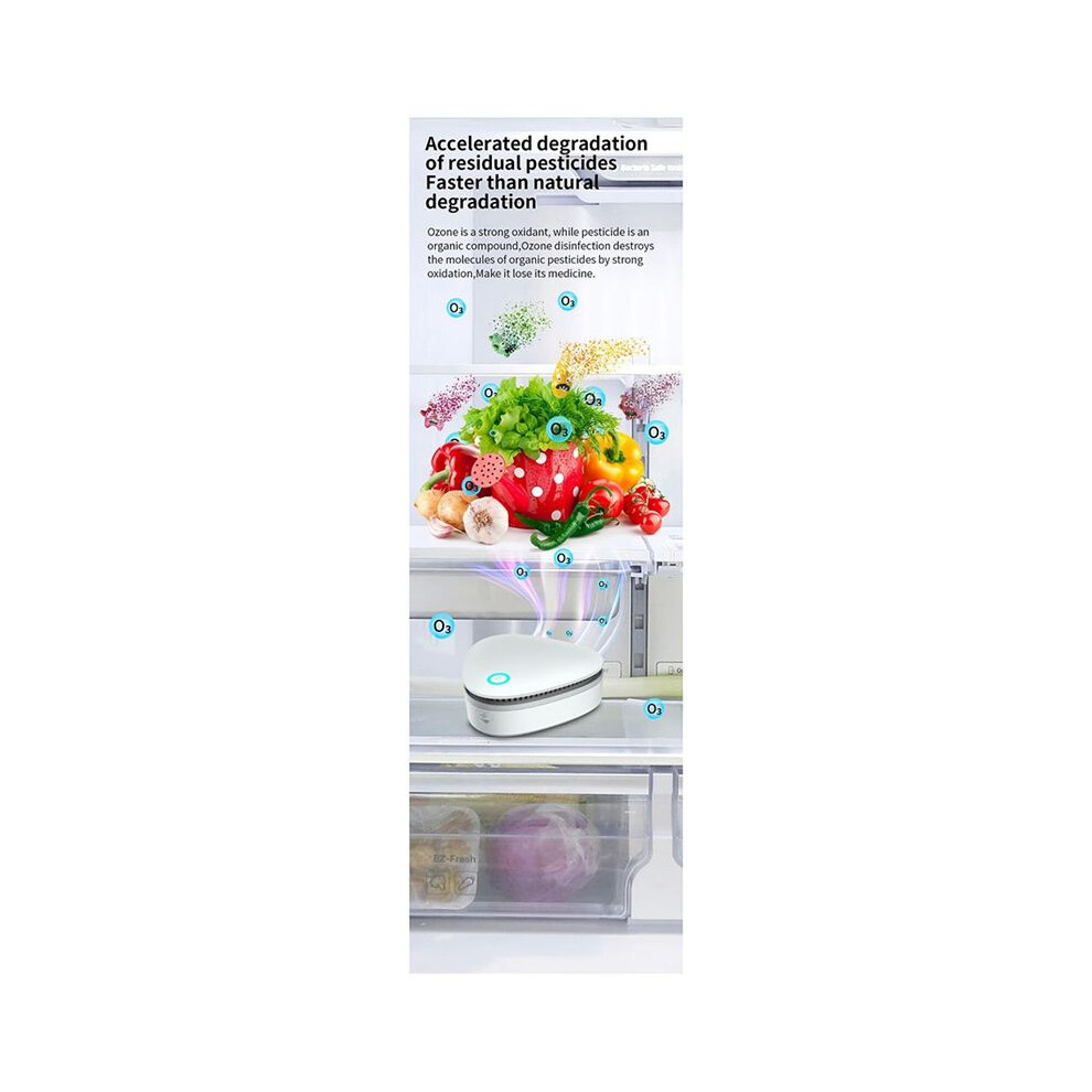 Portable Ozone Generator Sterilizer Air Purifier Ozone Electric Refrigerator Deodorizer For Fridge Car Pet Toilet Closet Light 4711174005338