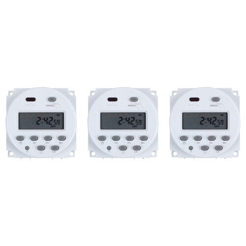 3X  12V Digital LCD Power Programmable Timer   Relay 16A Amps
