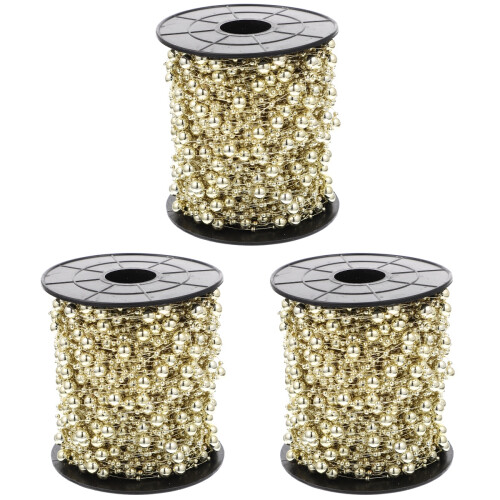 3Rouleaux Perles Dorées En ABS Pour Fleurs DIY