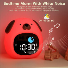 Alarm Clock for Kids Puppy-Shape Toddler Sleep Training Clock Cute Touch Night Light for Children Bedroom