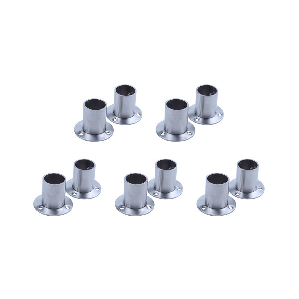 For Wardrobe 25Mm Tube Stainless Steel Rail Rod End Support Bracket 10Pcs 4713126563705
