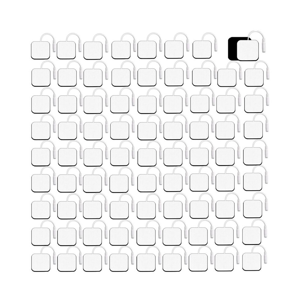 80PCS SM Electrodes Pads TENS Unit Replacement Pads TENS Unit Pads 2x2" for AUVON TENS,TENS 7000 Replacement Pads