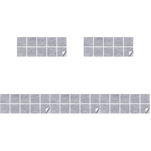 50Sheets Grey Self-Adhesive Kitchen Decorative Wall Tiles Sticker 1