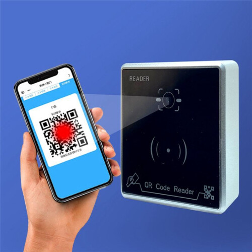 QR Code Reader Waterproof RFID Card Reader Access Control Card Reader Wiegand 26/34/66BIT Output Support CPU/IC/M1 Card 1