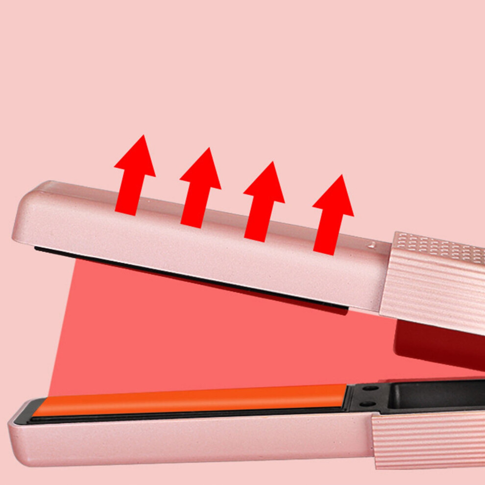 Pink Cordless Hair Straightener Curler
