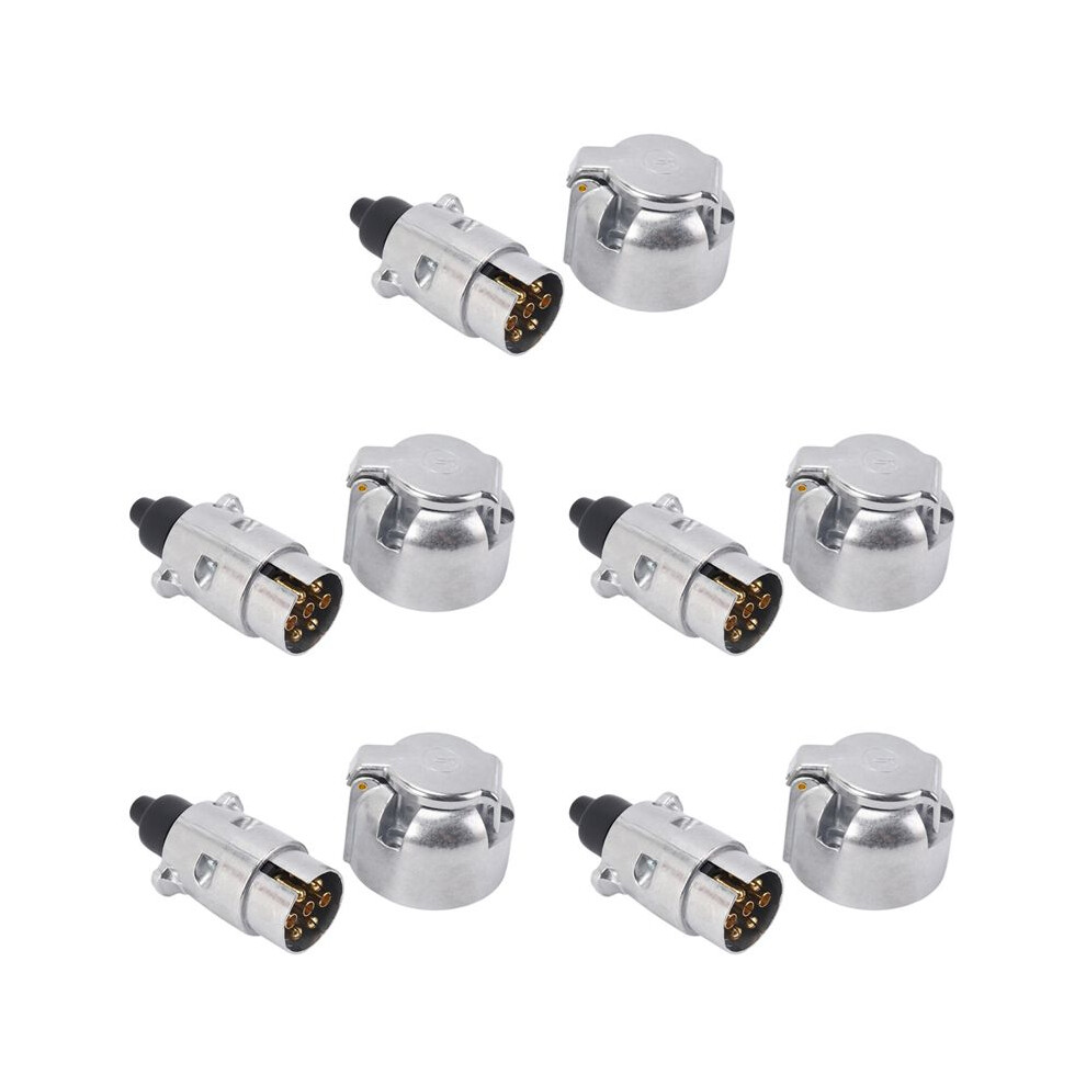 10X Trailer Accessories- 7 Pin Trailer Plug 12V Rv Sockets Towbar Towing 7Pin Metal Trailer Connectors 4711174065714