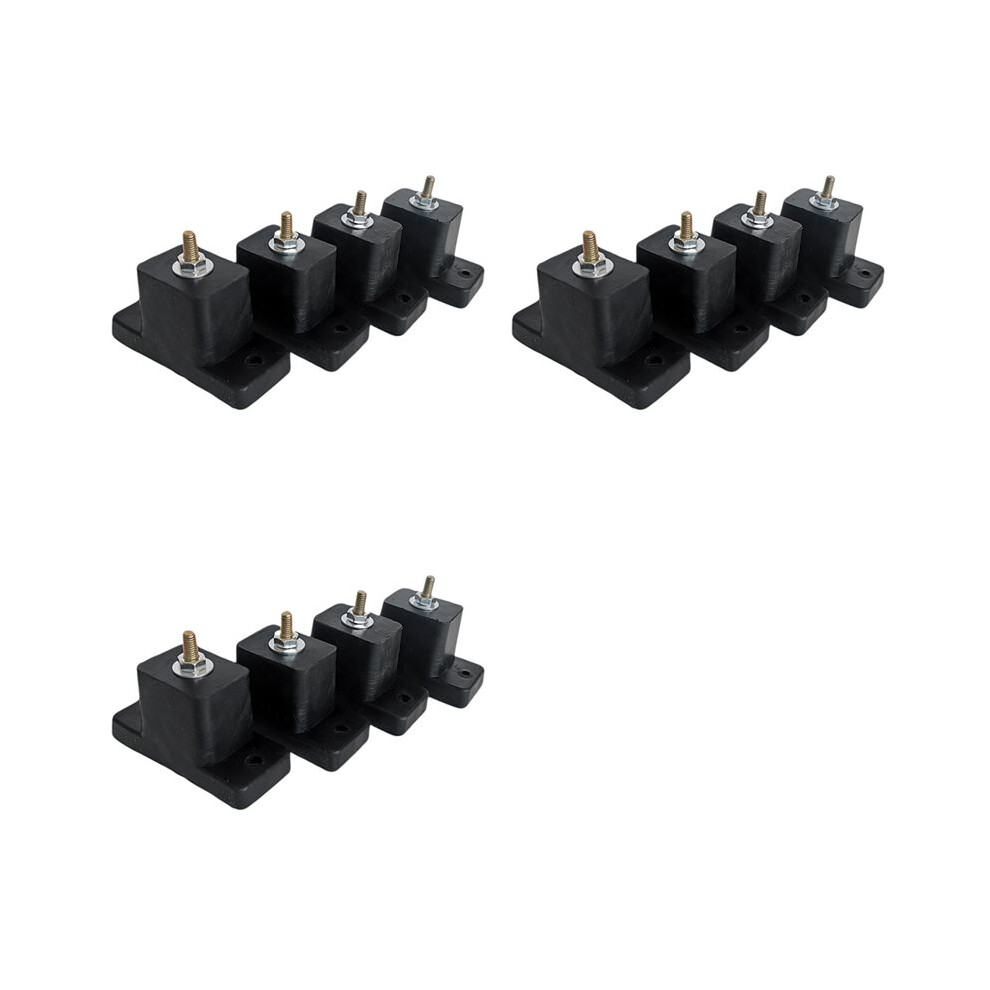 12 Pack Cushion Air Conditioner Rubber Shock Absorbing Anti-Vibration Isolator Pads Bracket Black 6034124968933
