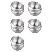 Ice Cream Bowl Insulated Bowl 15oz Double Wall Soup Bowl SUS304 Stainless Steel Cereal Bowl, Set of 10