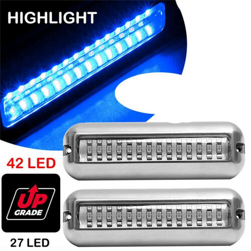 6Pcs 42LED Boat Drain Light Boat Transom Light  Underwater Pontoon Marine Light 2