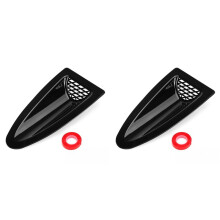 2X Universal Engine Hood Vent Louvers Air Scoop Bonnet Vent Air Intake Cover Gloss Black Car Parts Car Front Vent A