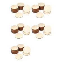 250 Pieces Wood Circles Unfinished Round Cutouts Pre-Drilled Tags Slices Blank Wooden Discs with Holes Pendants (4 Inch)