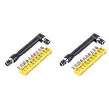 2X Hex Socket Wrench 1/4Inch L Shaped Socket Wrench Set with 20Pcs Various Angled Screwdriver Bits Hand Tool Kit