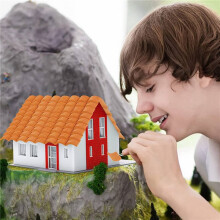 300 Stück Dachziegel Bauset Miniatur Fliesen  Puppenhaus Schindeln Gefälschte Fliesen Puppenhaus Küche Garten Zubehör