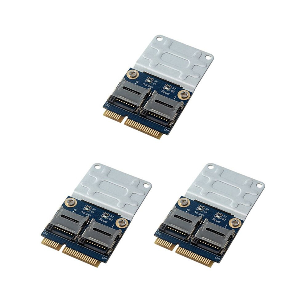 3X 2 Ssd Hdd For Laptop Dual Micro- Sdhc Sdxc Tf To Pcie Memory Card Reader Mpcie To 2 -Sdcards Adapter 4711382282903