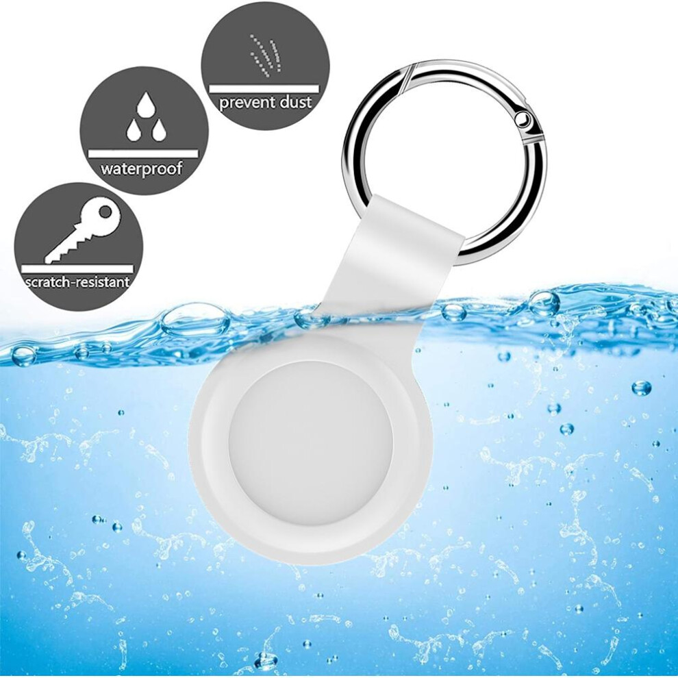 Liquid Silicone Airtag Cover With Loop White 7055741766497