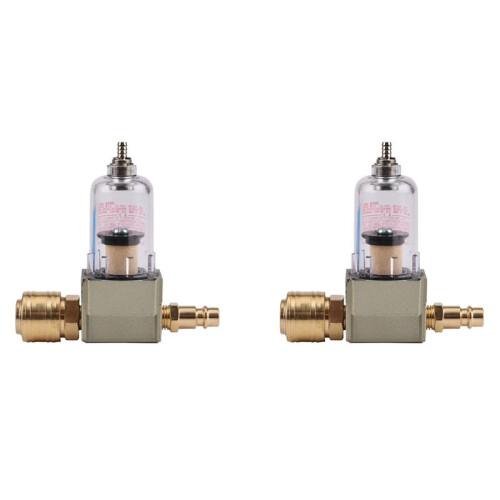 2Pc Durable Oil Water Separator Filter Compressed Air Filter Including 1/4 Inch Quick Coupling for the Compressor Tool