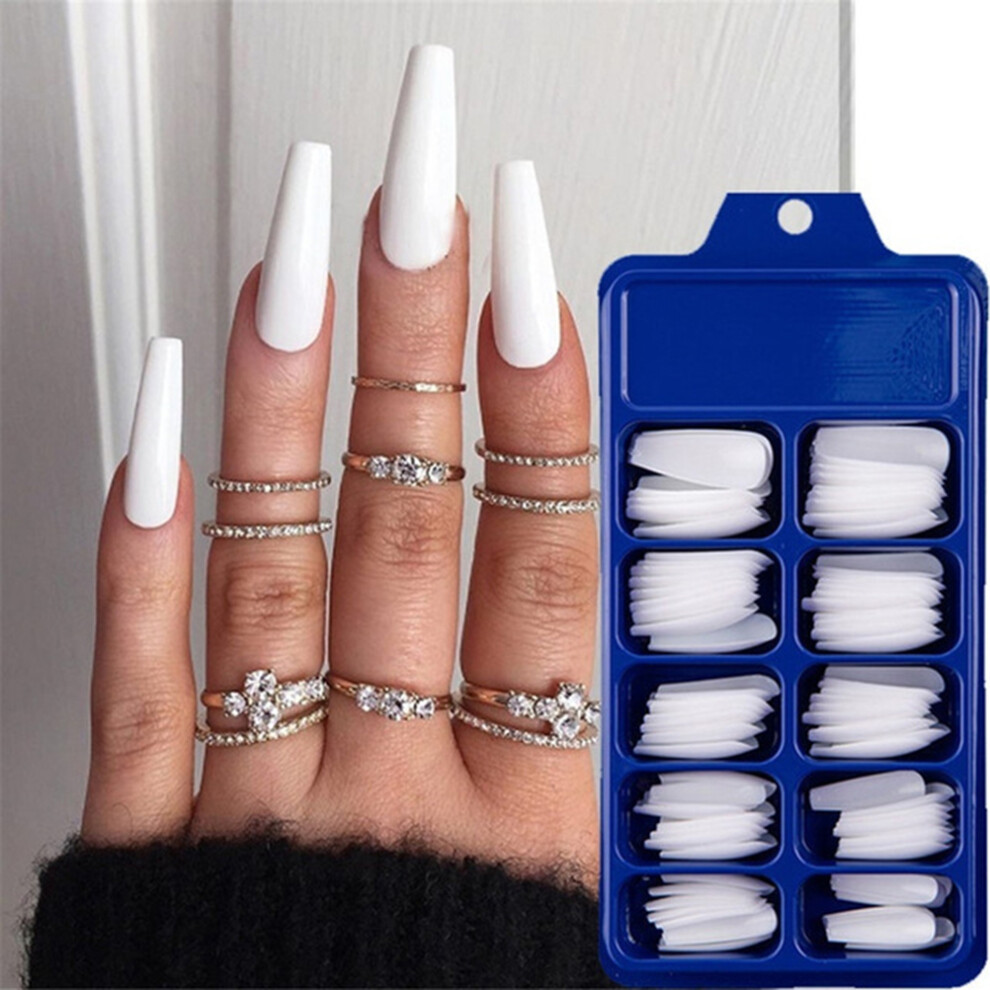 100Pcs Acrylic Coffin Ballerina Nail Tips Full