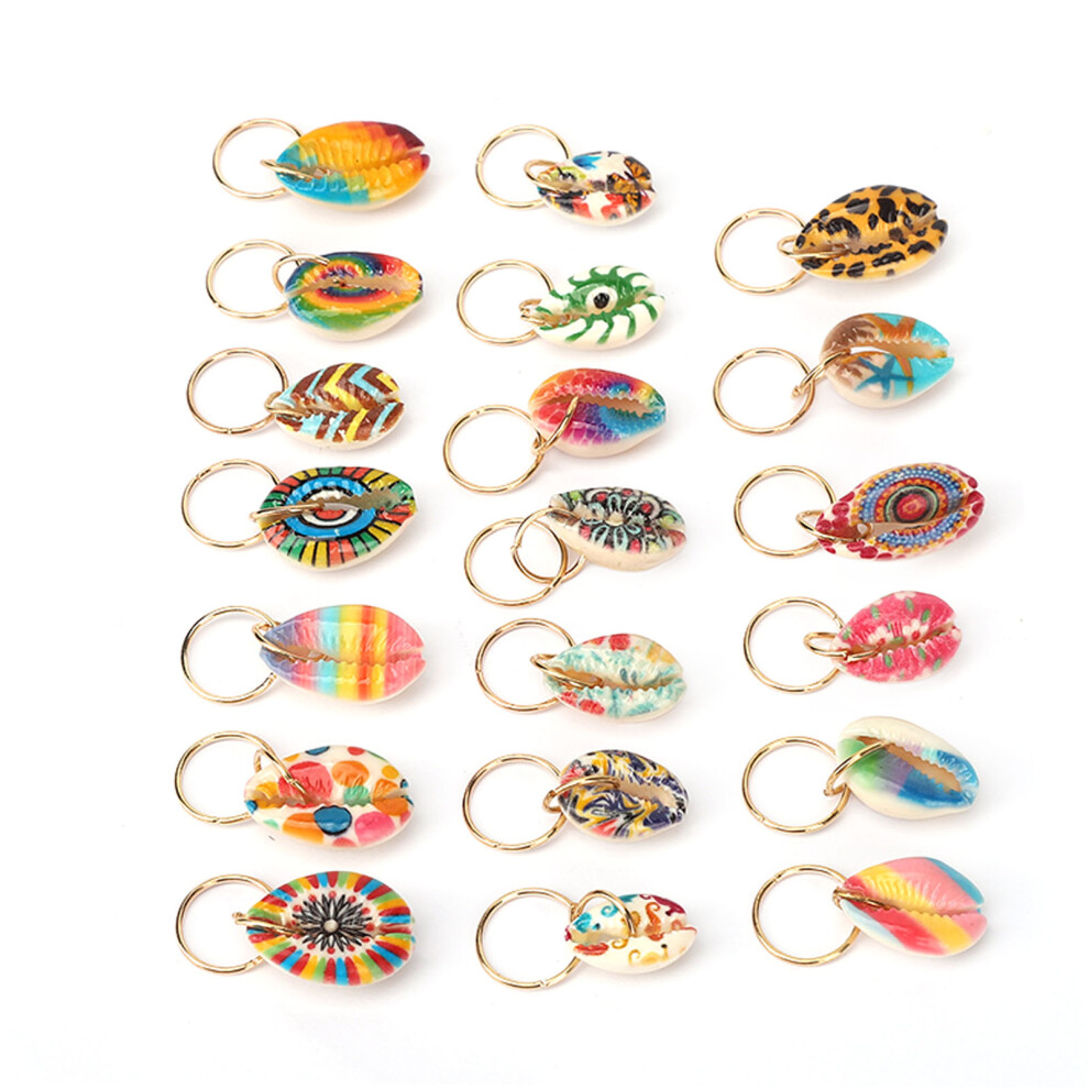 20pc Shell Dreadlock Ring Set UK Hair