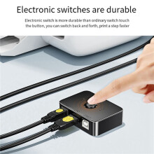 2X USB-Drucker-Sharer-Gerät, 2 Anschlüsse, USB 2.0-Selektor, Drucker-Sharing-Peripheriegerät für Drucker, USB-Splitter, Drucker-Sharing