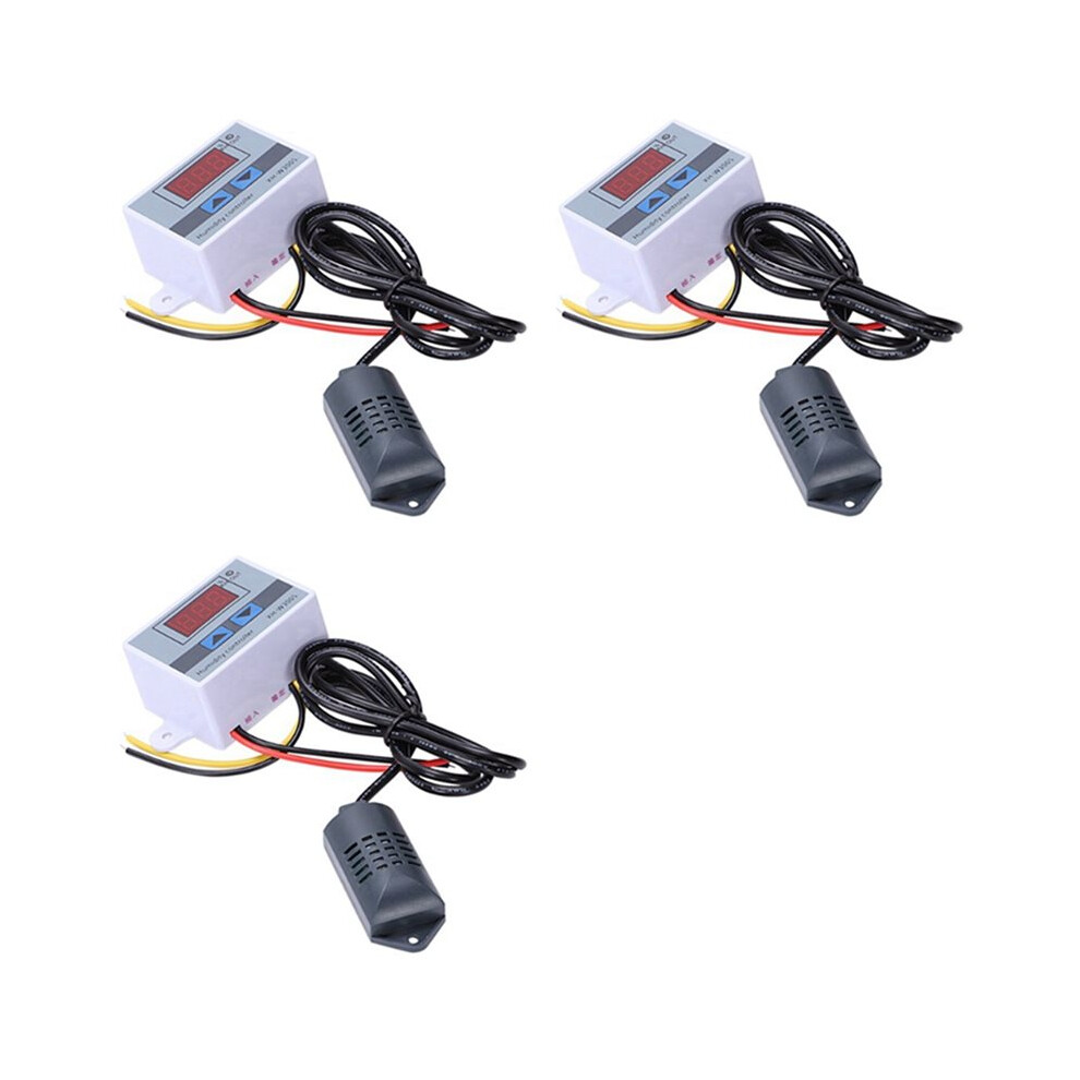 3X Xh-W3005 Ac 110-220V 10A Digital Humidity Controller 0-99%Rh Humidity Regulator With Humidity Sensor 4713063276133