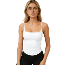 Spaghetti Straps Tank Top Women’s Casual Wear Camisole-White M