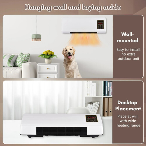 Multi-Functional Portable Heating and Cooling Appliance, Wall or Desktop Use with Timer for Indoor Spaces 2