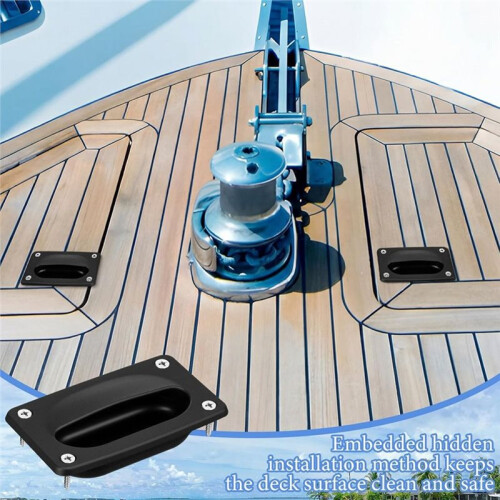 Marine Flush Pull Hatch Handle with Mount Screws Square Boat Hatch Pull Flush Lift for Boat Decks Hatches Yacht 2