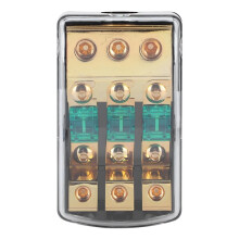 3-Way ANL Fuse Holder Block 0/2/4 Gauge in to 4/8/10 Gauge Out 60A for Auto Audio Car Redio Accessories