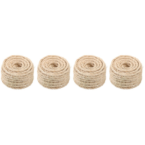 4Rolls Beige Sisal Cat Scratcher Rope Replaceable Durable Hemp Rope 2