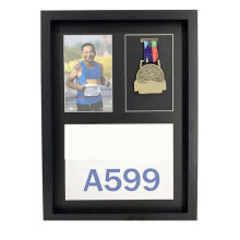 Medal Display Frame Shadow Box Medal and Photo Display Frame Case Award Storage Box for Runners
