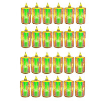 Conjunto de 24 Velas de Chá LED Sem Chama, com Cristais, Alimentadas Por Bateria, Ideais para Casamentos, Encontros Românticos e Jantares C