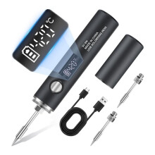 Draagbare Draadloze Soldeerboutset, 1400mAh LCD Digitaal Display met Instelbare Temperatuur en Thermostaat voor Doe-Het-Zelf Reparaties