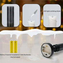 6PC Flameless Candles with Timer,Flickering Flameless LED Pillar Candles for Romantic Ambiance with Embedded Star String