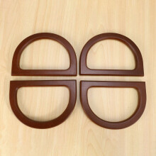 20PCS D-Shaped Wooden Purse Handles, Wood Replacement Handles for DIY Bag Purse Handbags Clutch Making (Brown)
