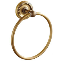 Towel Ring Brass, Wall Mounted Bath Hand Towel Holder with Braiding Carvings