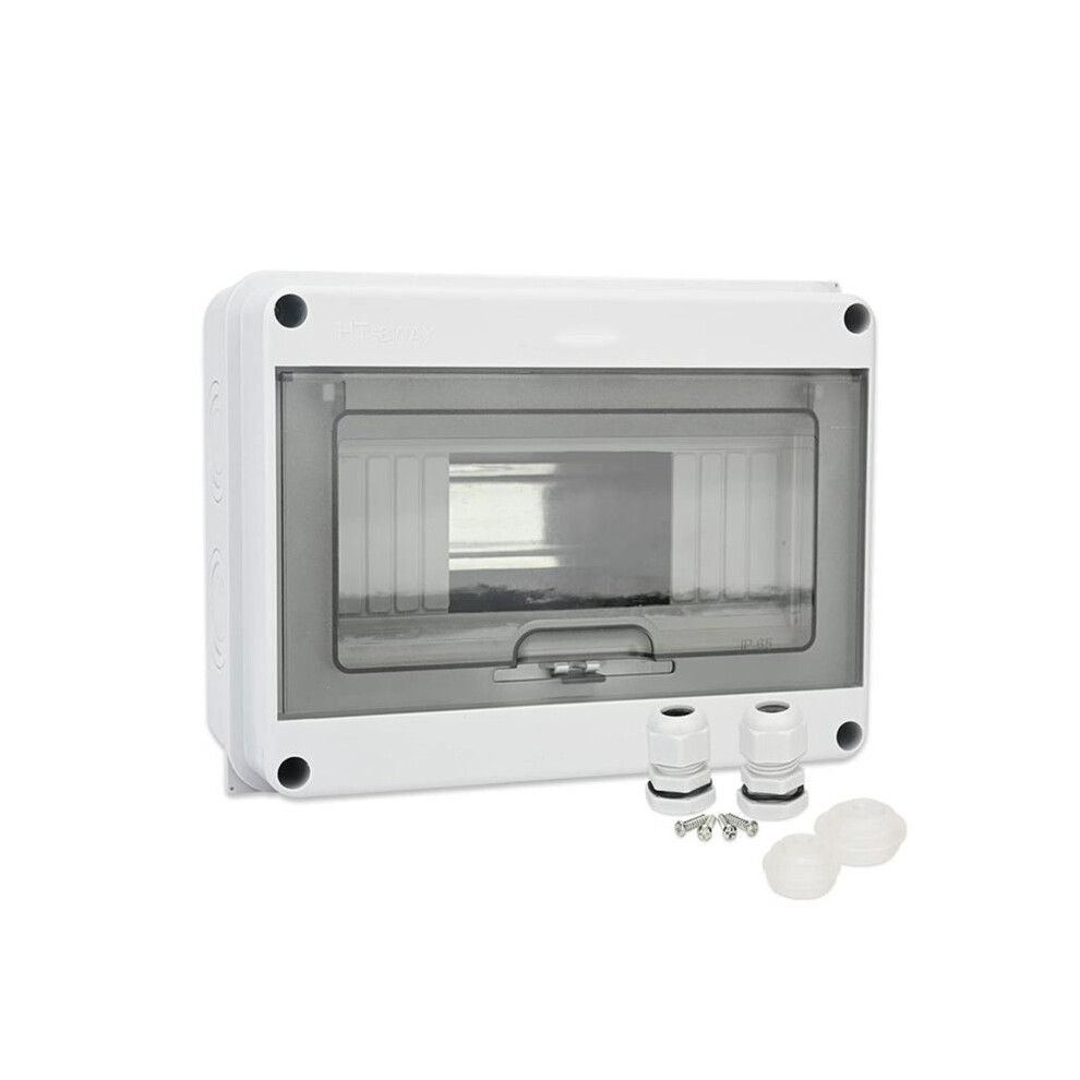 8 Way Circuit Breaker Mcb Distribution Protection Box With Din Rail, Ip65 Waterproof,For Indoor And Outdoor 4711598318014