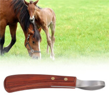 2 Stuks Hoefmes, Hoefsmidmes met Ovale Lus, Paardenhoefmes met Rubberen Houten Handvat, Multifunctioneel Hoefmes voor Runderen en Paarden
