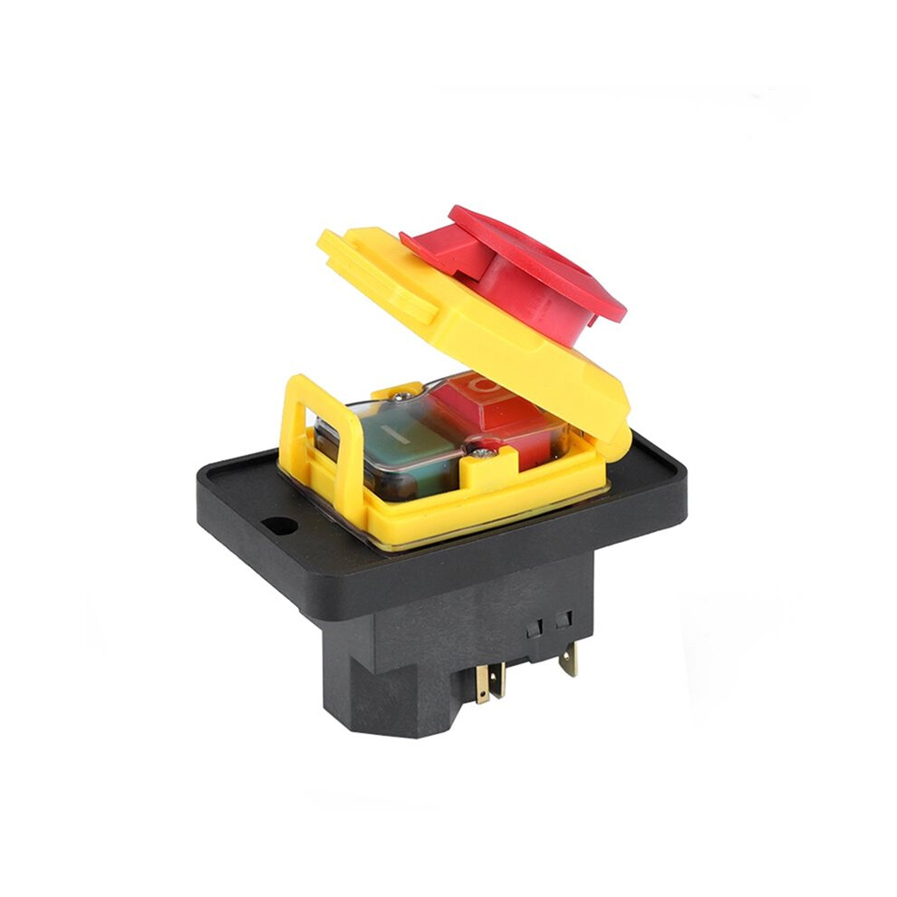 400V 7 Pins Electromagnetic Off With Protection Cover Waterproof Momentary Reset Push Button Kjd18 4712027068630