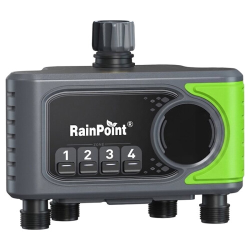 RAINPOINT Timer 4 Zones Automatic Irrigation Timer Systems Controller with Rain Delay Manual Watering Does Not Include Gateway