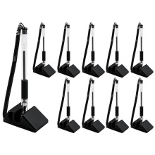 10-Pack Anti-Theft Counter Pens with Adhesive Base and Chain for Office, Hotel, and Retail