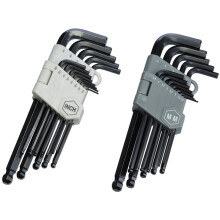 1set /26pcs Basics Hex Key Allen Wrench, Long Arm, End, Metric and Standard Sizes, Chrome Steel