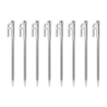 Tent Stakes Pegs Heavy Duty Steel Tent Stakes Pegs W Hook Hole Design for Outdoor Backpacking Camping Tent Canopy