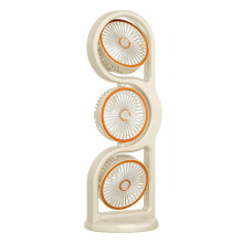 Portable Three- Fan USB Rechargeable 360 Circulation 5-Speed Wind Dormitory and Outdoor Desktop Fan B