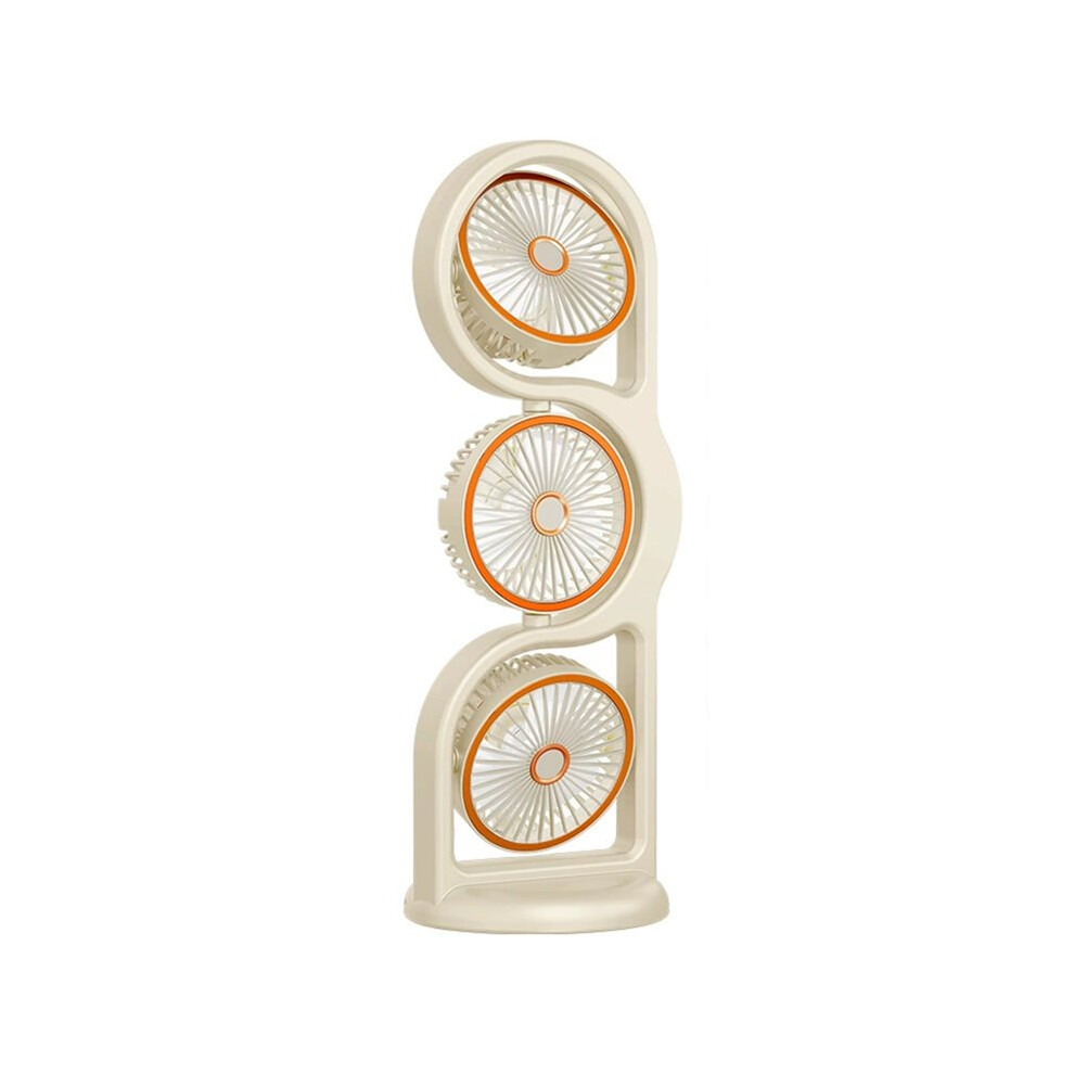 Portable Three- Fan Usb Rechargeable 360 Circulation 5-Speed Wind Dormitory And Outdoor Desktop Fan B 6031513018392