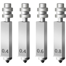 4 St 0,4 mm 0,4 mm 0,6 mm 0,8 mm Munstycke för Kobra X Hotend-Munstycke Härdat Stål Snabbbyte Integrerat Munstycke Extrudermunstycke