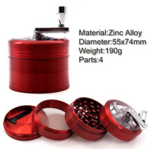 Gewürzmühle Aus Edelstahl für Muskatnuss, Ingwer, Steinsalz und Pfefferkörner - Handmühle, Rot