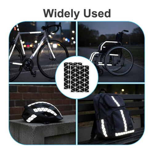 2PCS Reflective Sticker, Self-Adhesive Reflective Sticker for Scooters Strollers Motorcycles Safety Reflectors 2